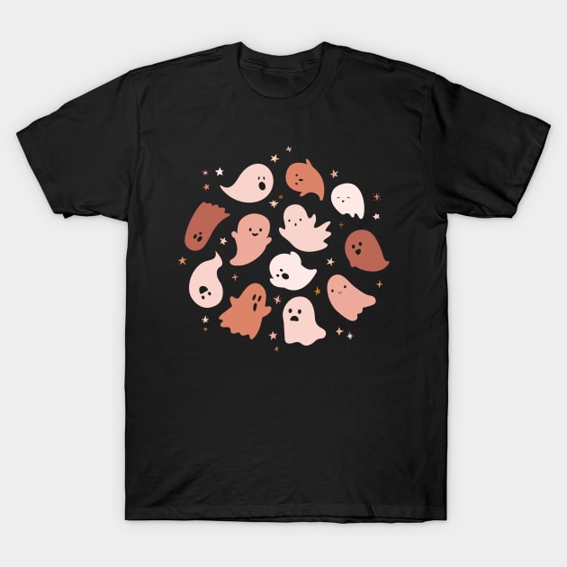 Pink Cute Ghosts: Adorable Spectral Charm T-Shirt by neverland-gifts